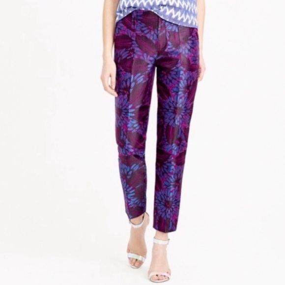 J. Crew Pants - Like New J. Crew Garden Jacquard Midnight Floral Pant, size 0